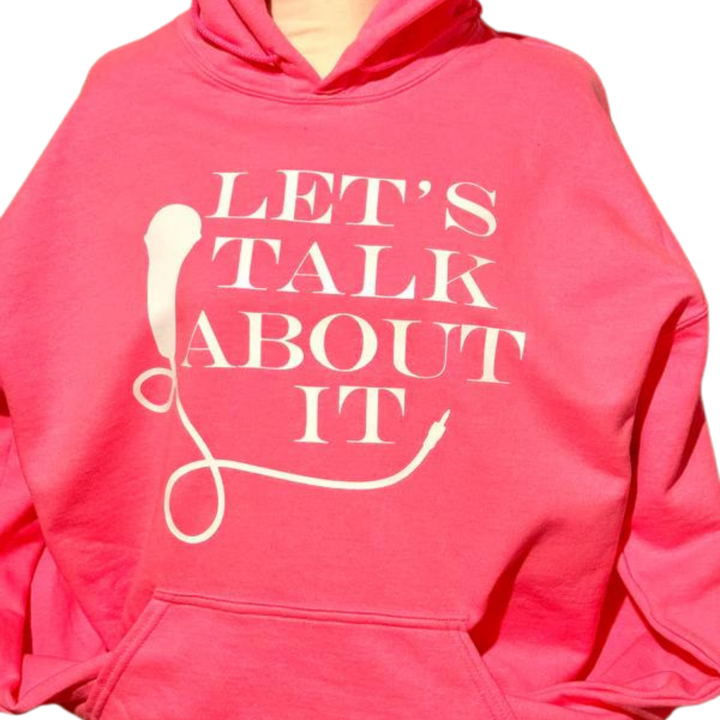 Let’s Talk About It Hoodie with Micophone Logo