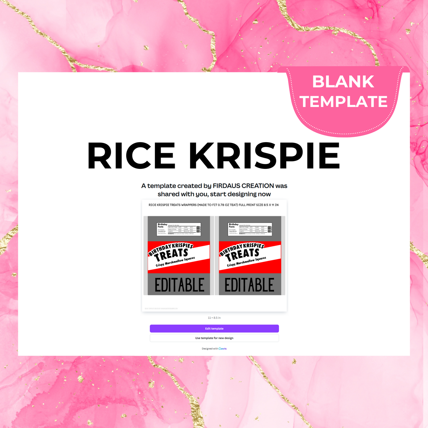 Rice Krispie Template