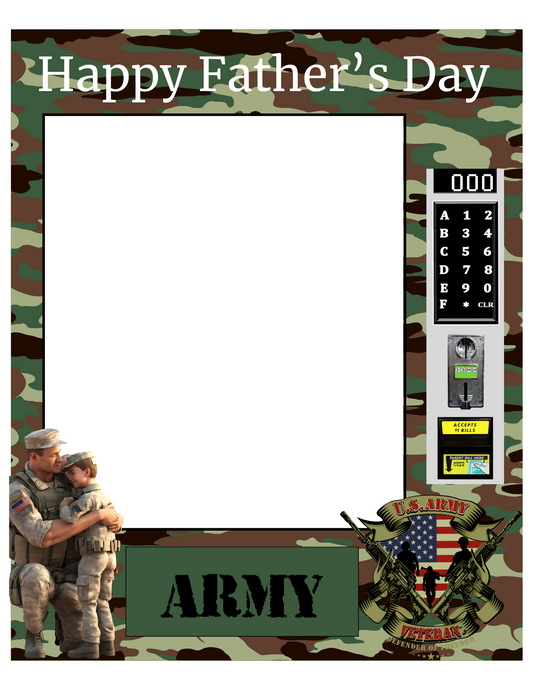 Army Father's Day Editable Vending Machine Template & Design (Canva)