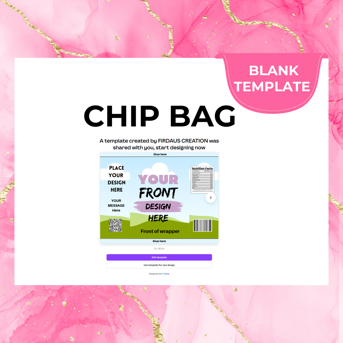 Chip Bag Template