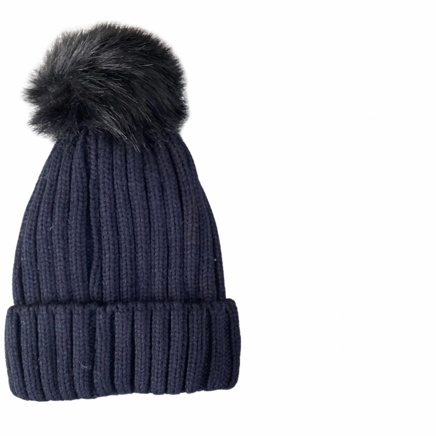 Women’s Fur Pom Pom Winter Beanie Hat