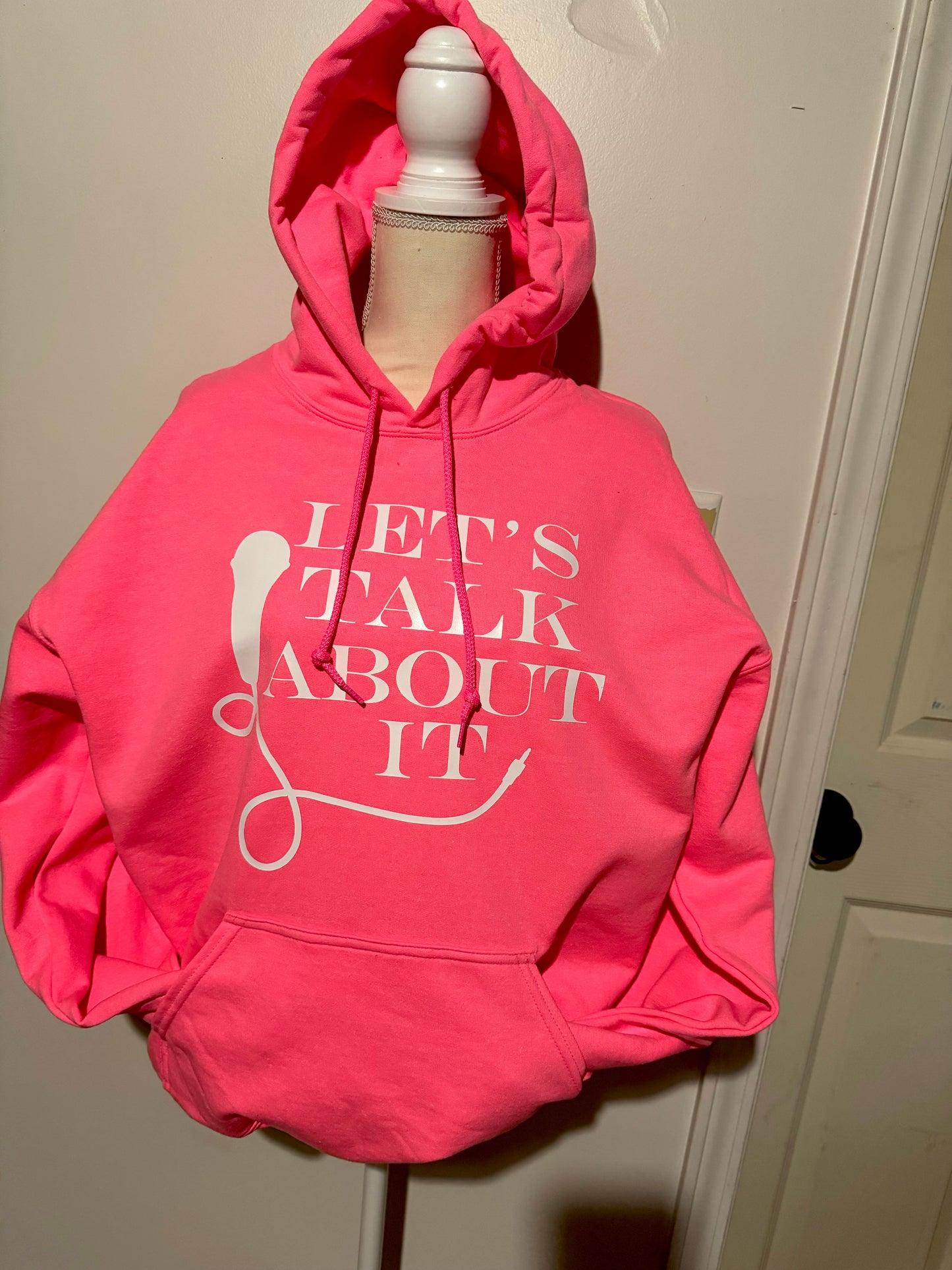 Let’s Talk About It Hoodie with Micophone Logo